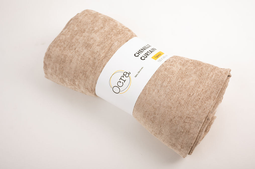 Diamond Solid Curtain - Light Beige
