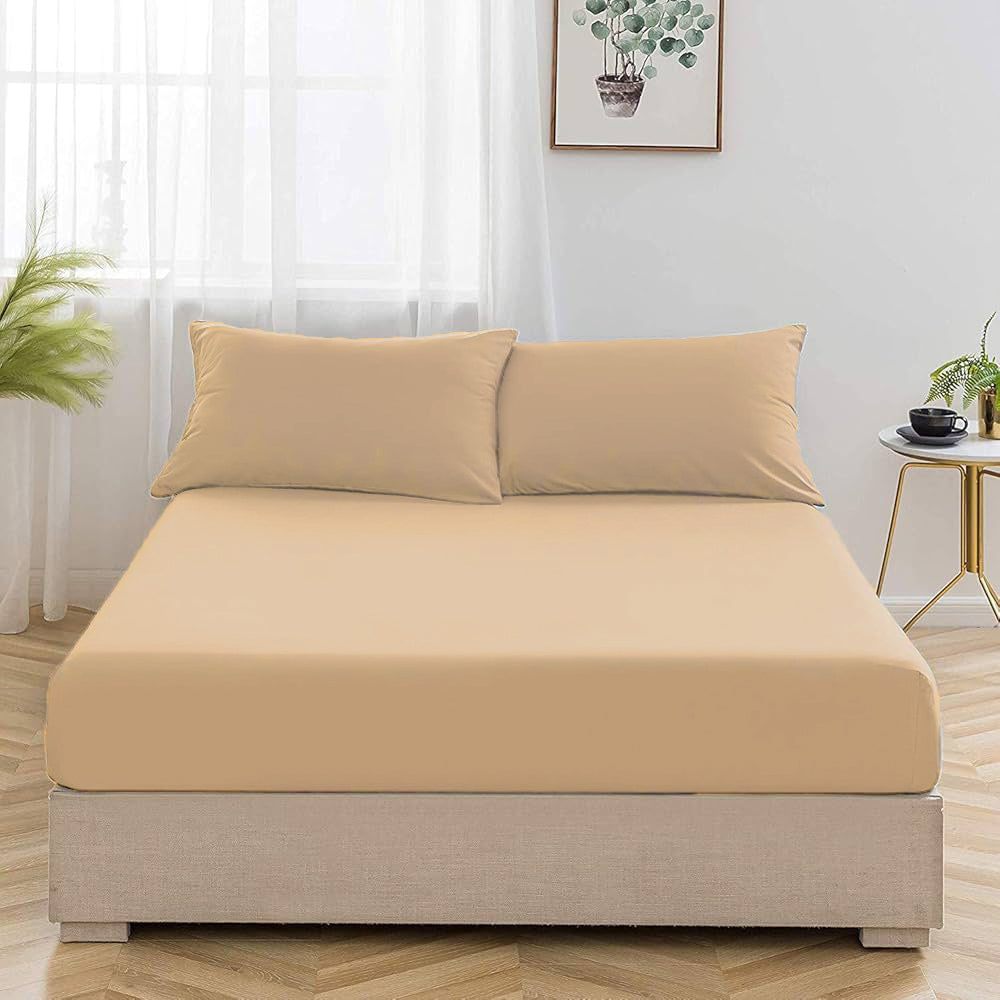 Solid Cotton Bedsheet Set 3 pieces