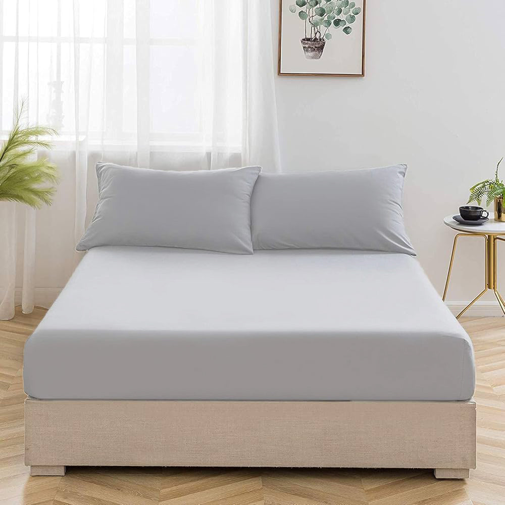 Solid Cotton Bedsheet Set 3 pieces
