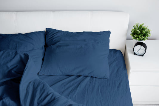 Microfiber Bed Sheet Set 3 pieces - Navy Blue