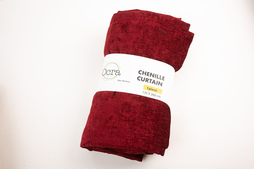 Diamond Solid Curtain - Burgundy
