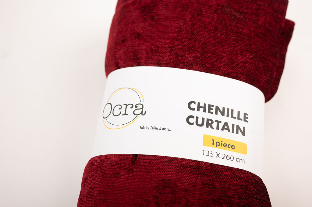 Diamond Solid Curtain - Burgundy