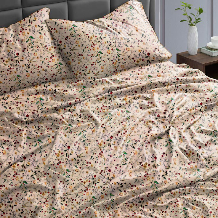 Cotton Bed Sheet Set - 3 Pieces  - Blossom