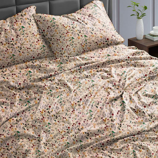Cotton Bed Sheet Set - 3 Pieces  - Blossom