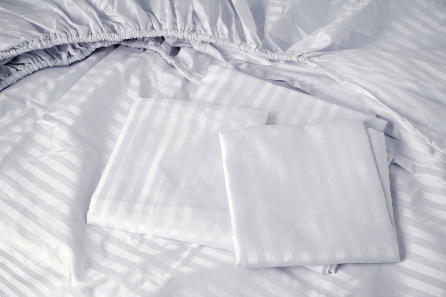 Stripe Satin Bed Sheet Set 3 Pieces
