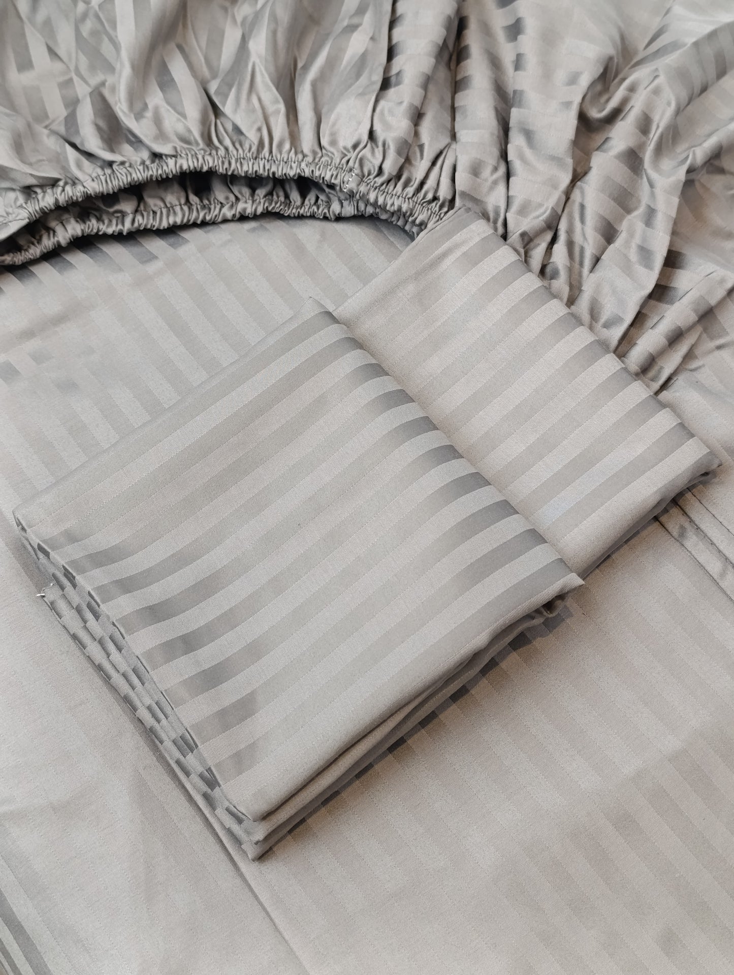 Stripe Satin Bed Sheet Set 3 Pieces