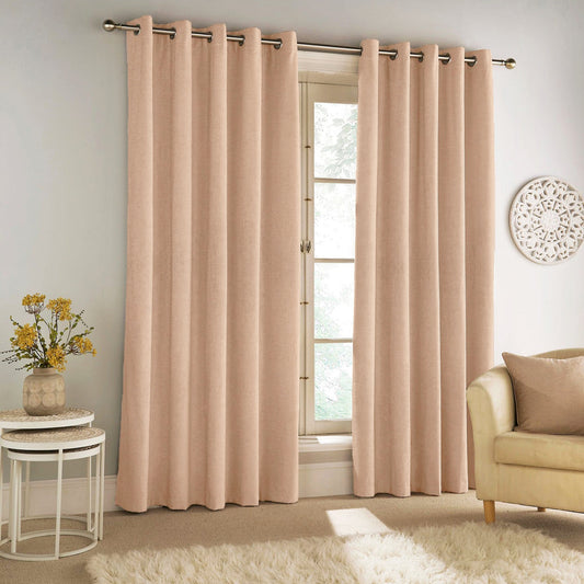Diamond Solid Curtain - Light Beige