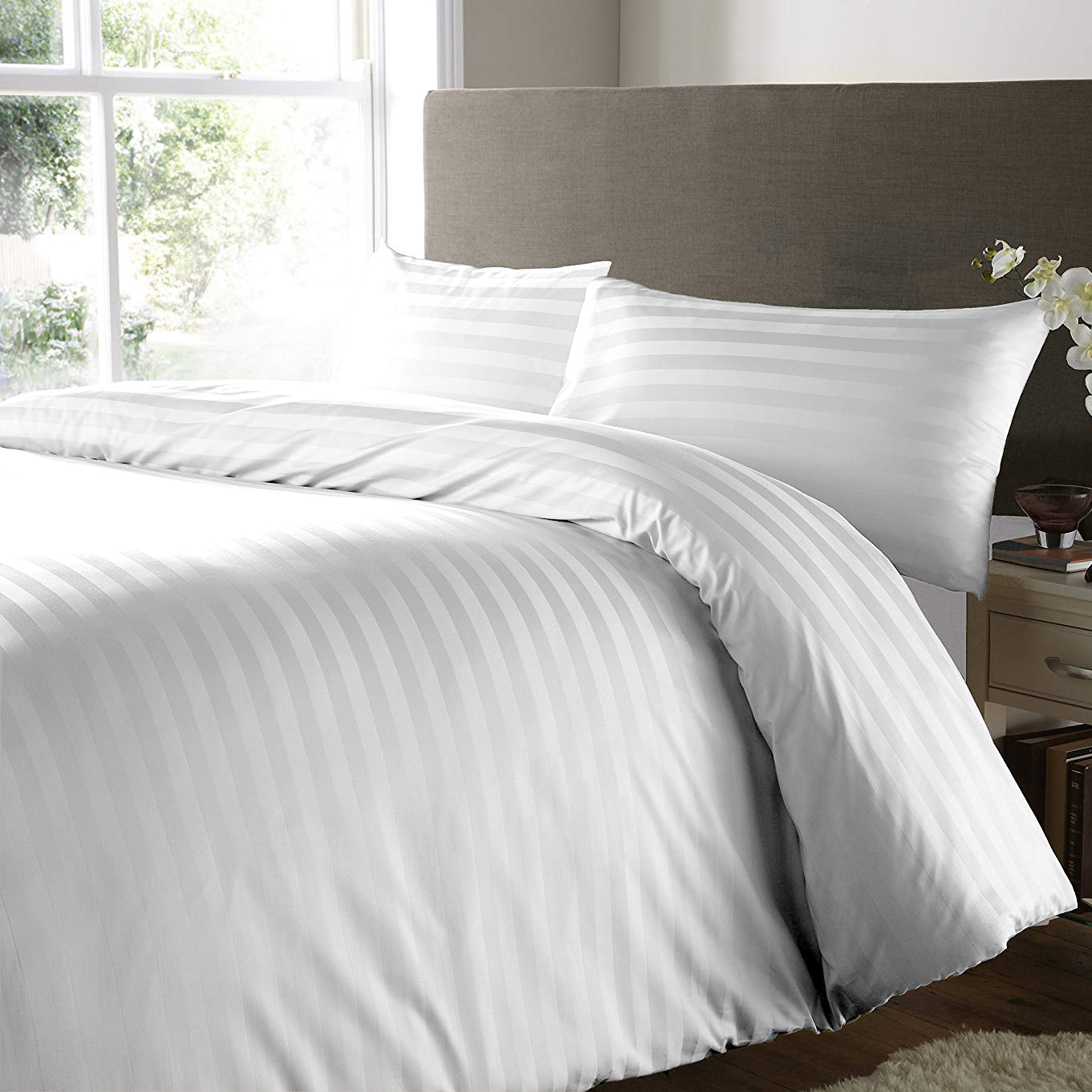 Stripe Satin Duvet Cover Set
