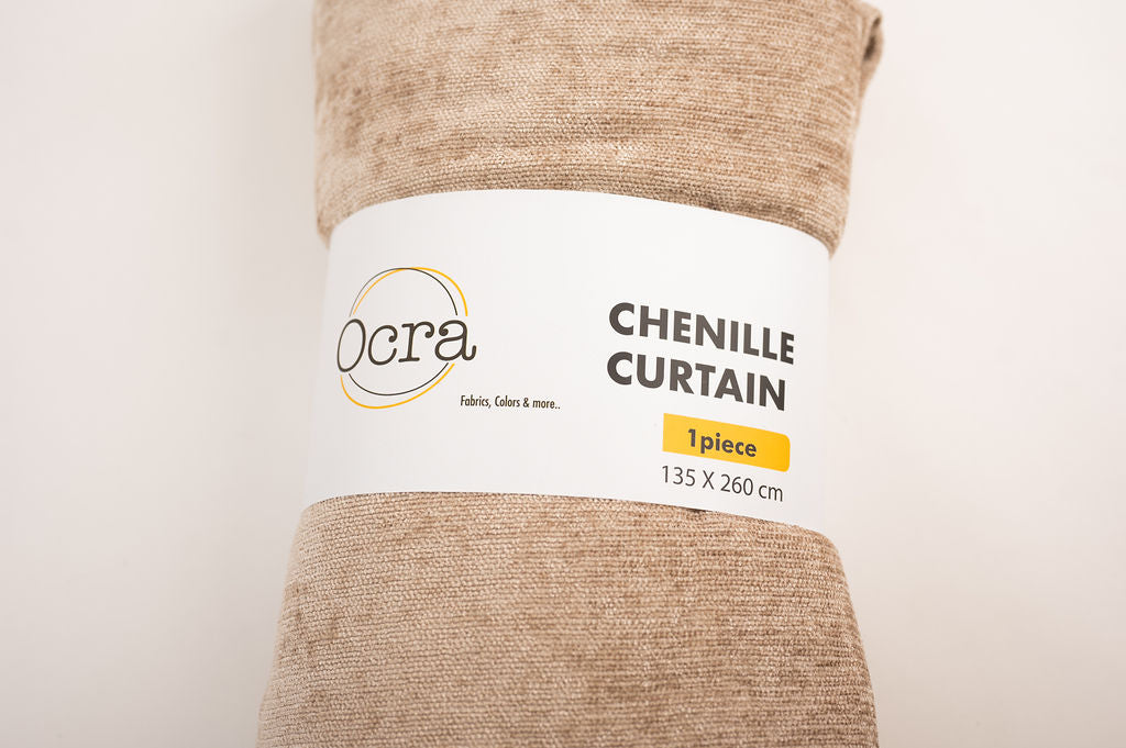 Diamond Solid Curtain - Light Beige