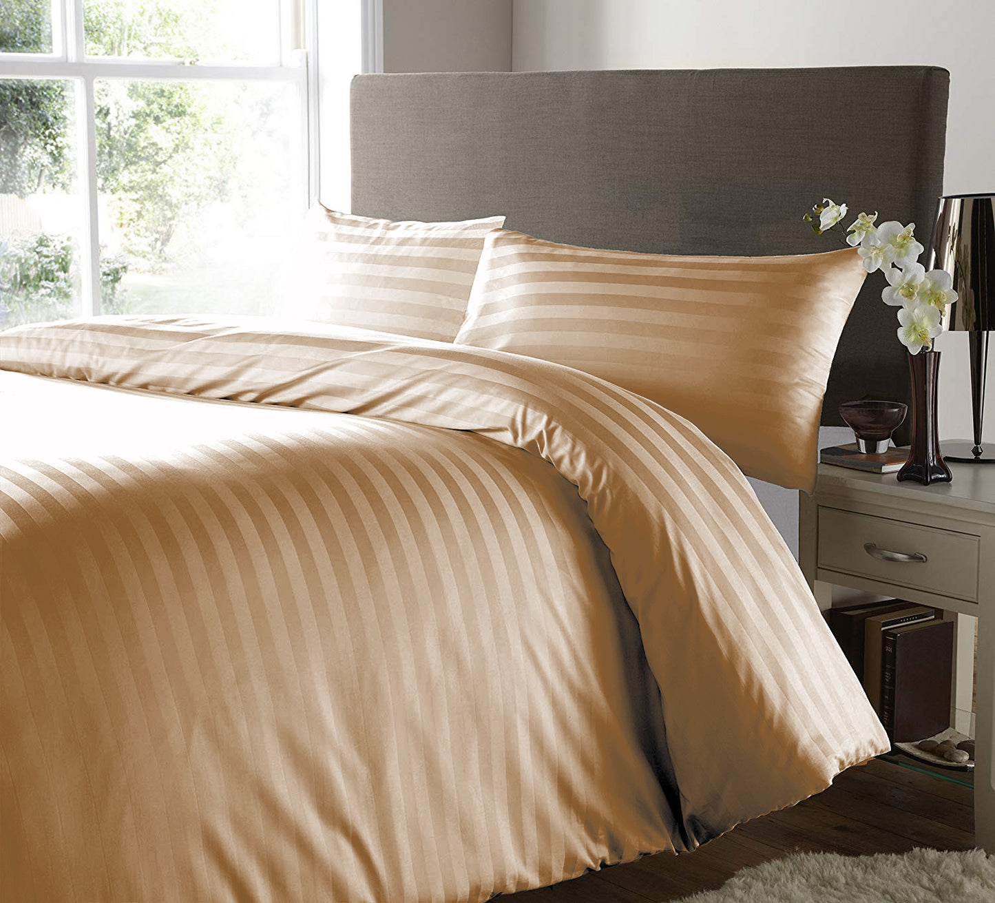 Stripe Satin Duvet Cover Set