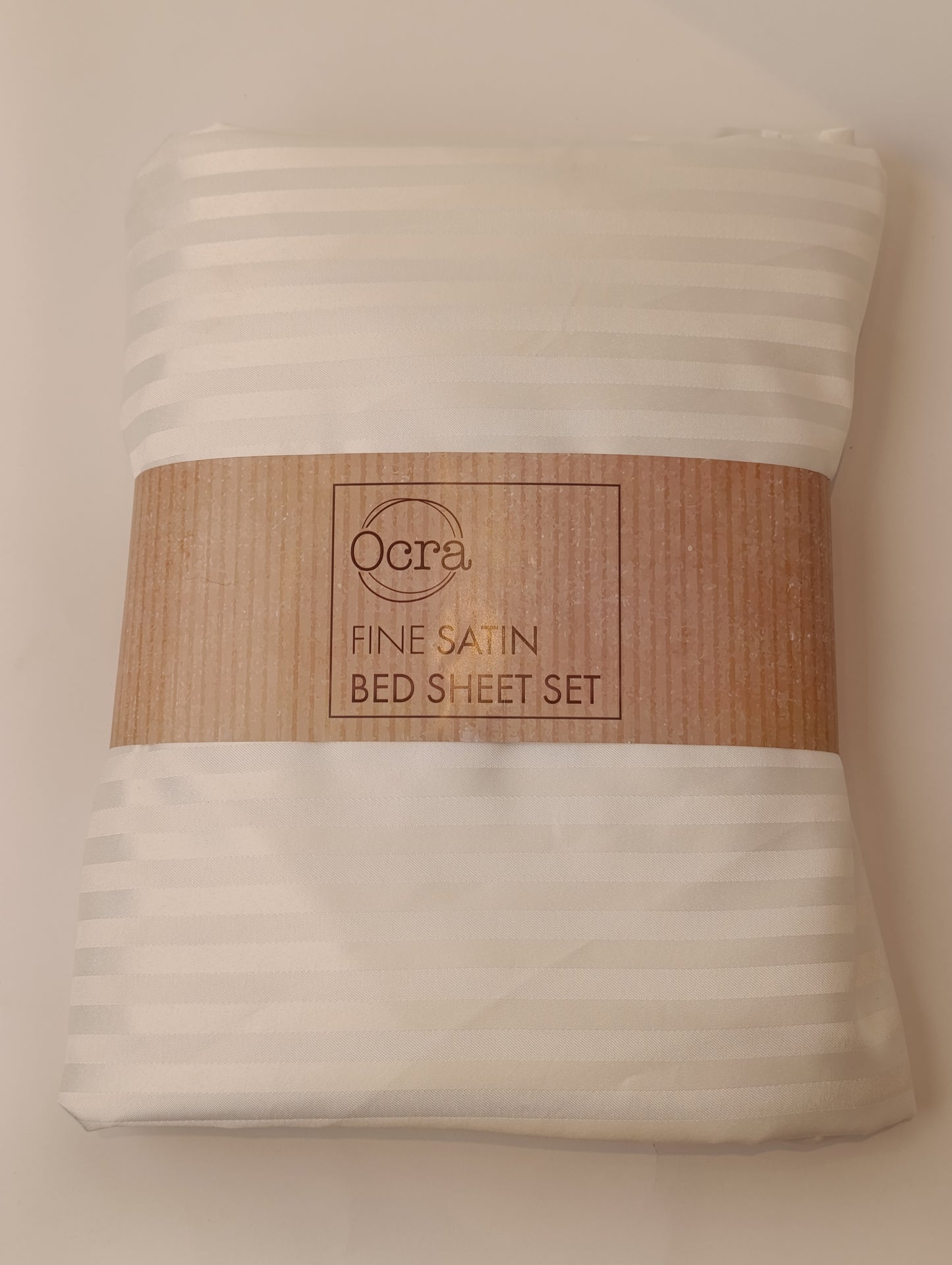 Stripe Satin Bed Sheet Set 3 Pieces