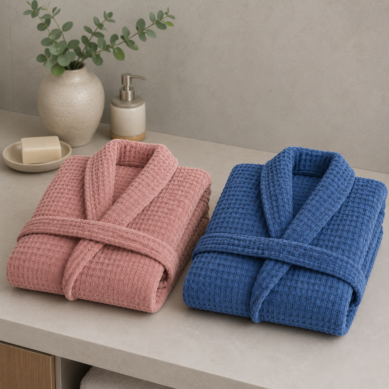 Egyptian Cotton Velvet Textured Bathrobe – Embossed Fabric