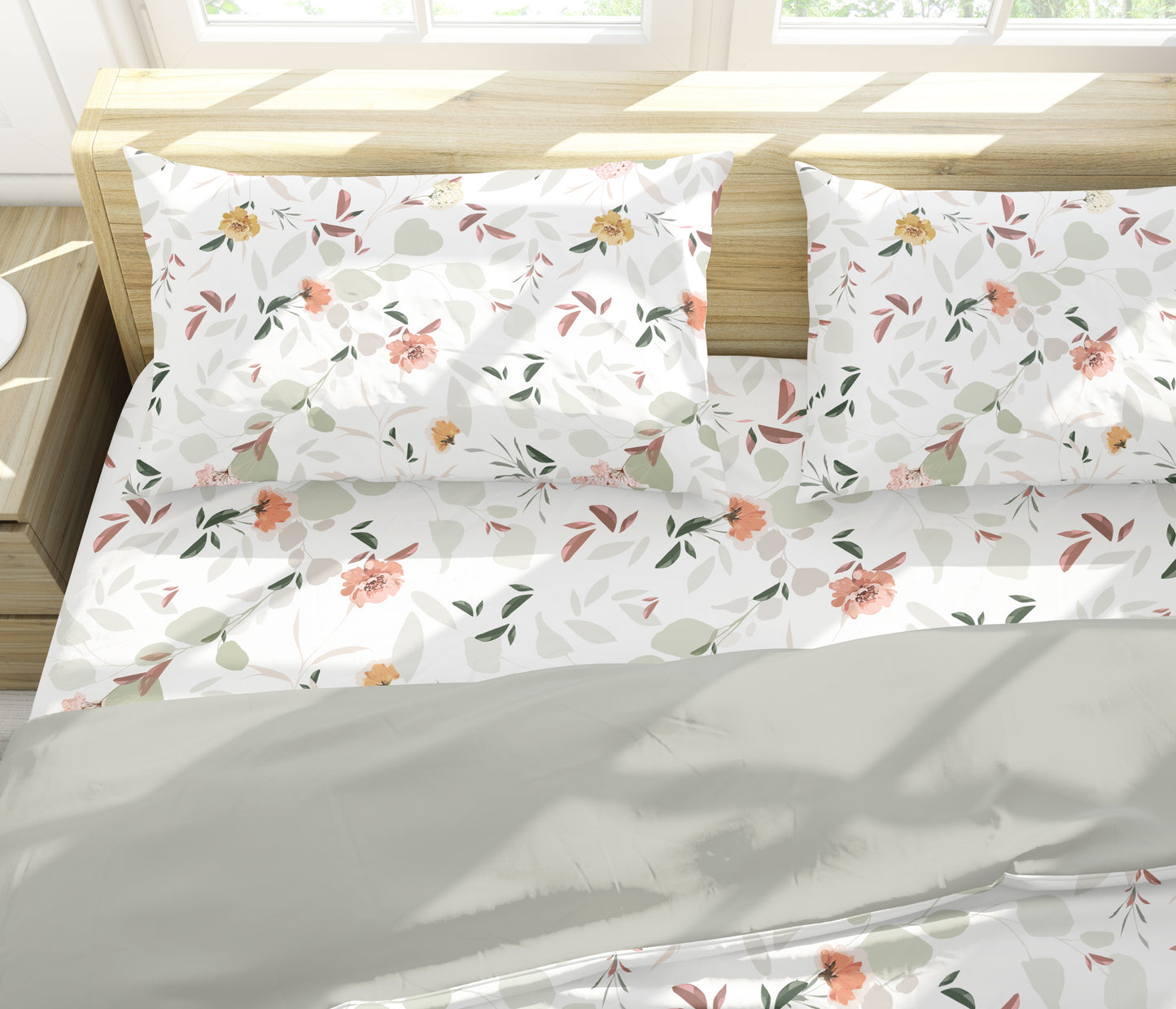 Printed Microfiber Bed Sheet - Roses