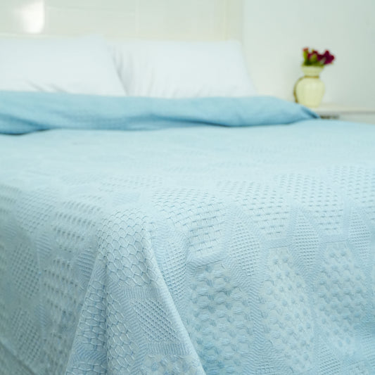 Cotton Coverlet - Baby Blue