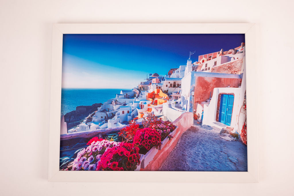 Oia Framed Tableau