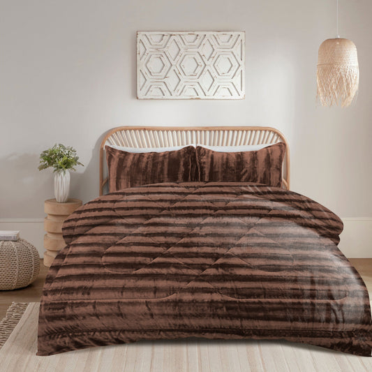 Blanket Duvet Set -Chocolate Brown 3 Pieces