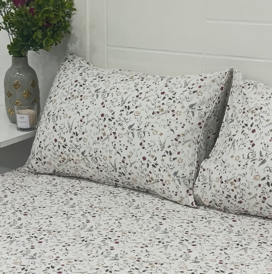 Cotton Bed Sheet Set - 3 Pieces  - Blossom