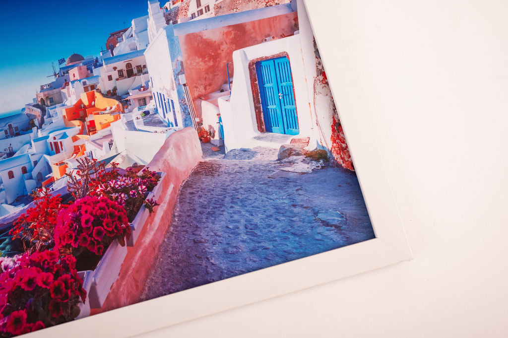 Oia Framed Tableau