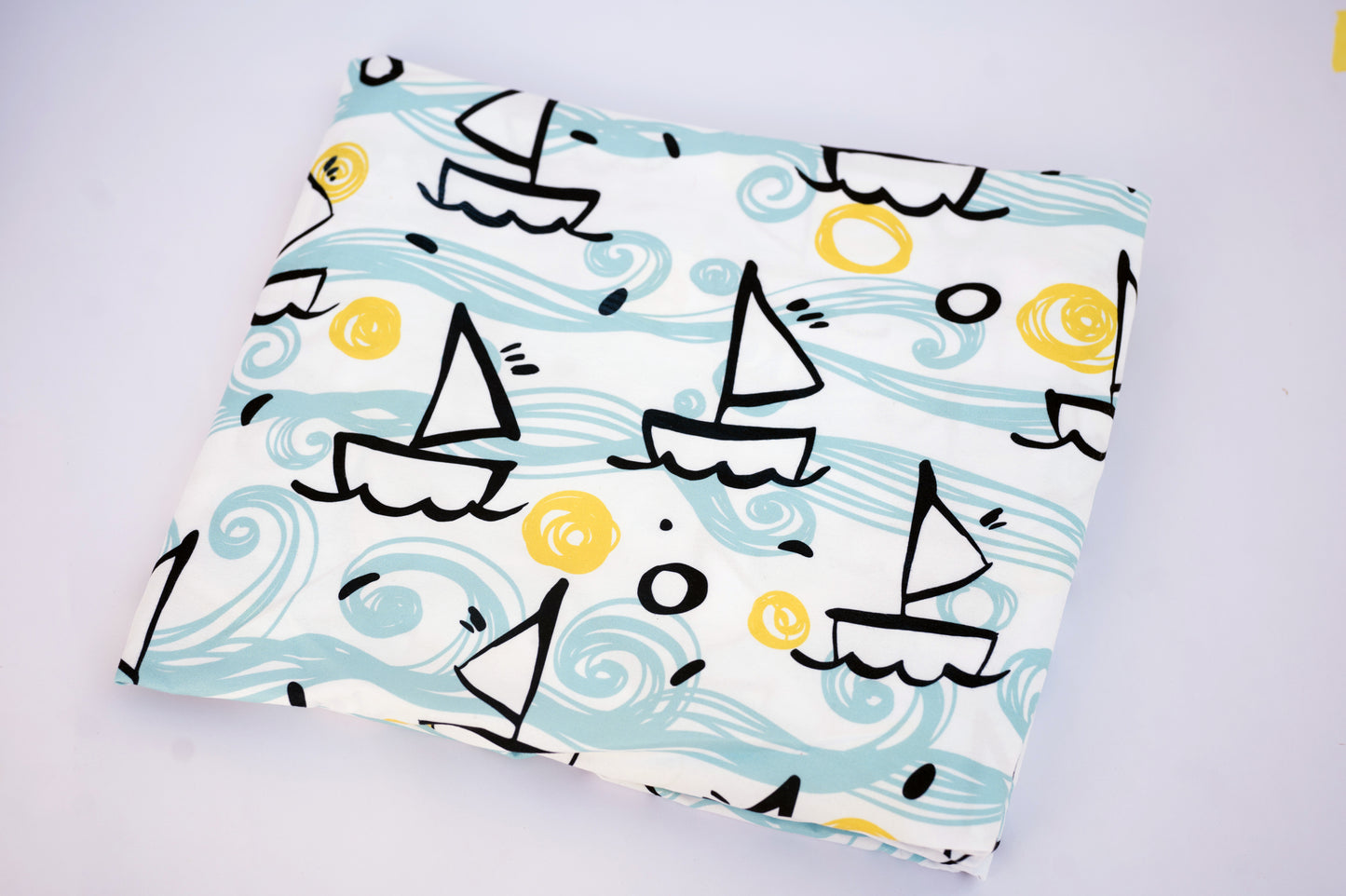 Printed Microfiber Bed Sheet - Boats