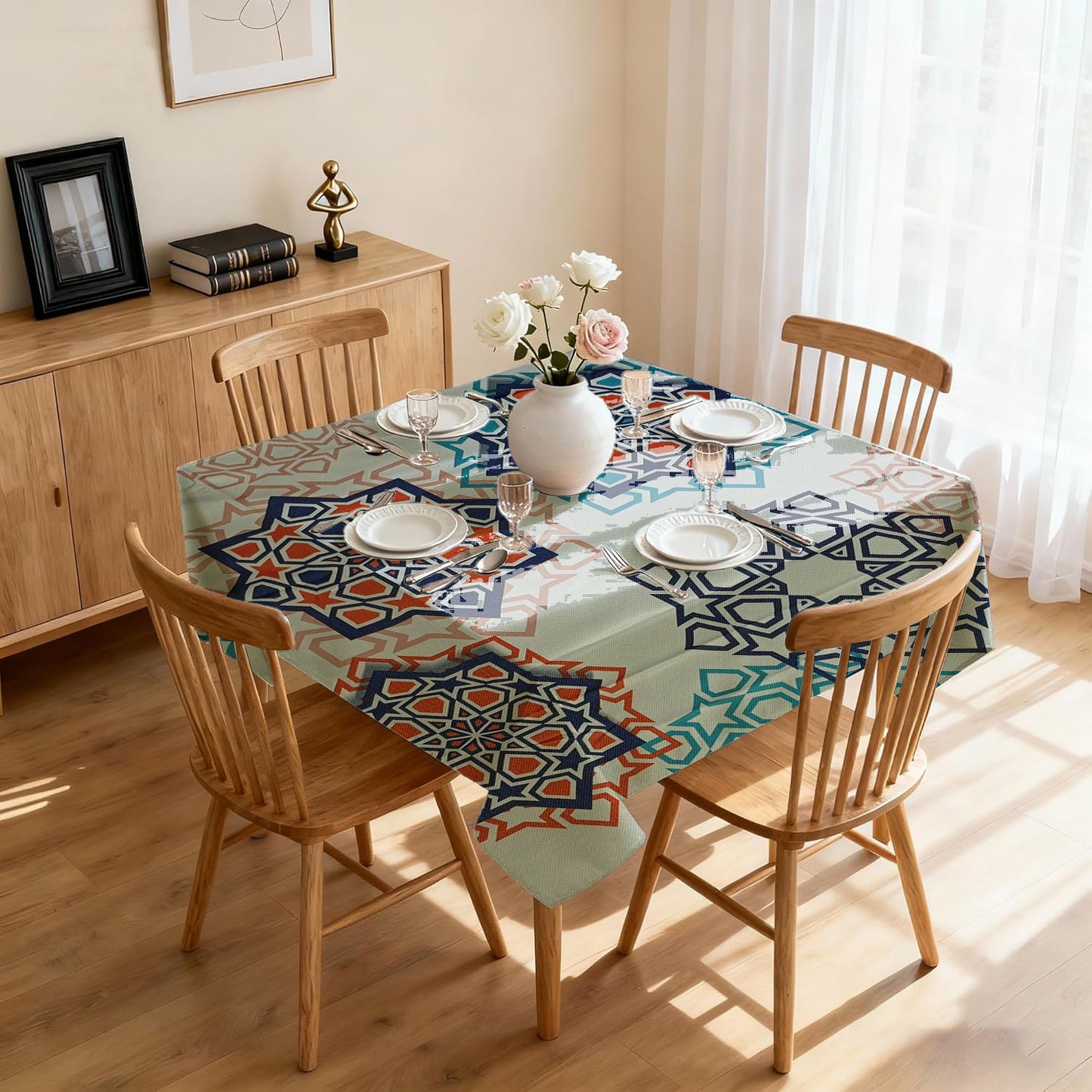 Moroccan Geometric Pattern Table Cover