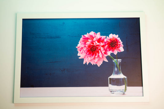 Pink Flowers Framed Tableau