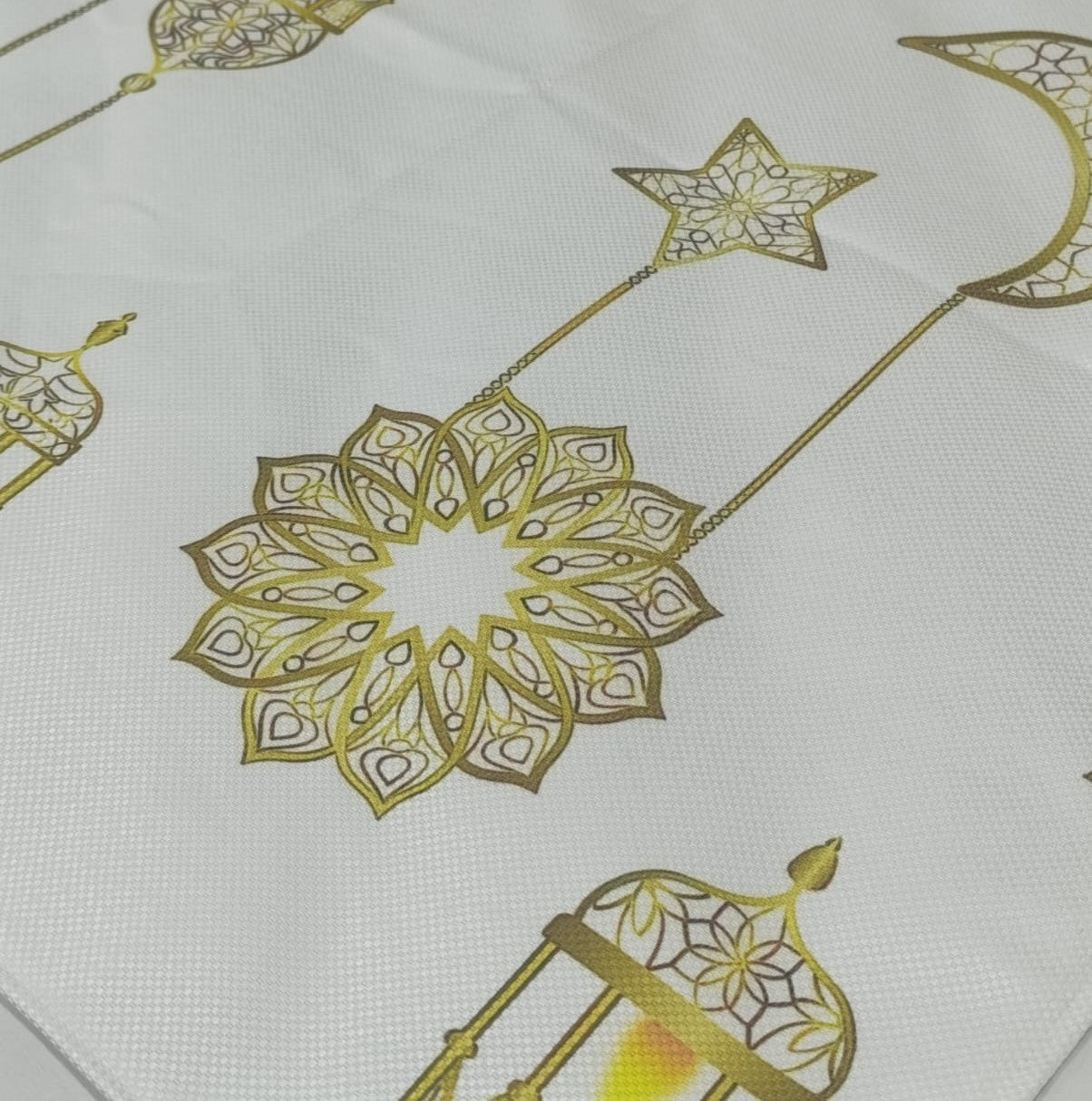 Ramadan Table Cover with Islamic Lantern and Moon Design