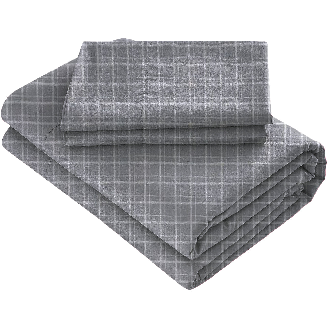 Cotton Duvet Cover Set - Plaid check